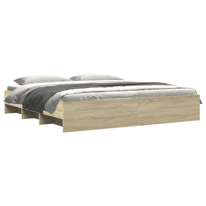 Bettgestell ohne Matratze Sonoma-Eiche 200x200 cm Holzwerkstoff