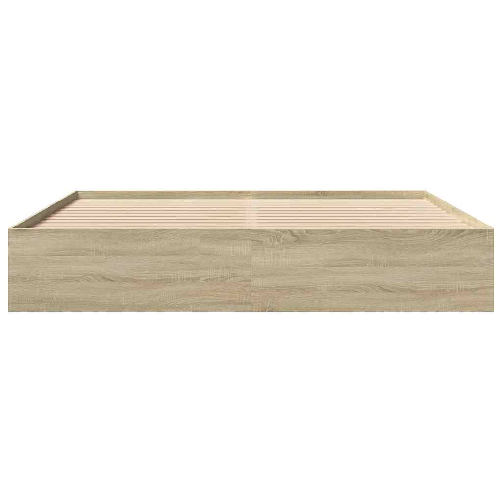 Bettgestell ohne Matratze Sonoma-Eiche 200x200 cm Holzwerkstoff