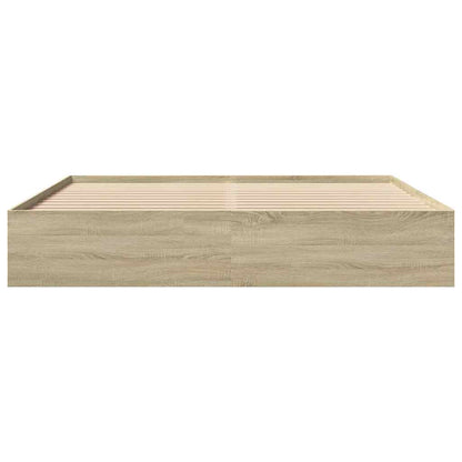 Bettgestell ohne Matratze Sonoma-Eiche 200x200 cm Holzwerkstoff