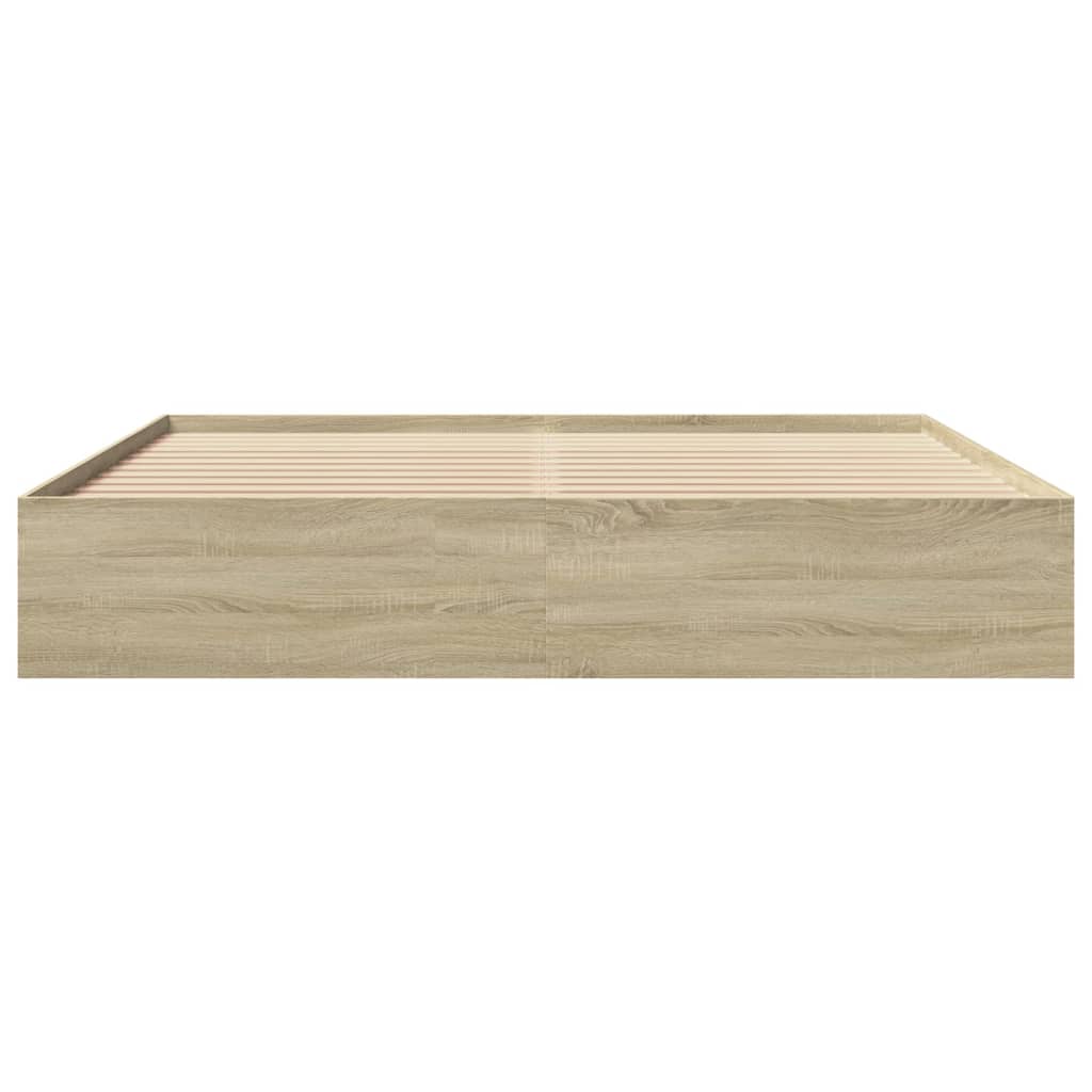 Bettgestell ohne Matratze Sonoma-Eiche 200x200 cm Holzwerkstoff
