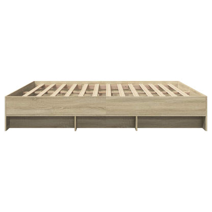 Bettgestell ohne Matratze Sonoma-Eiche 200x200 cm Holzwerkstoff