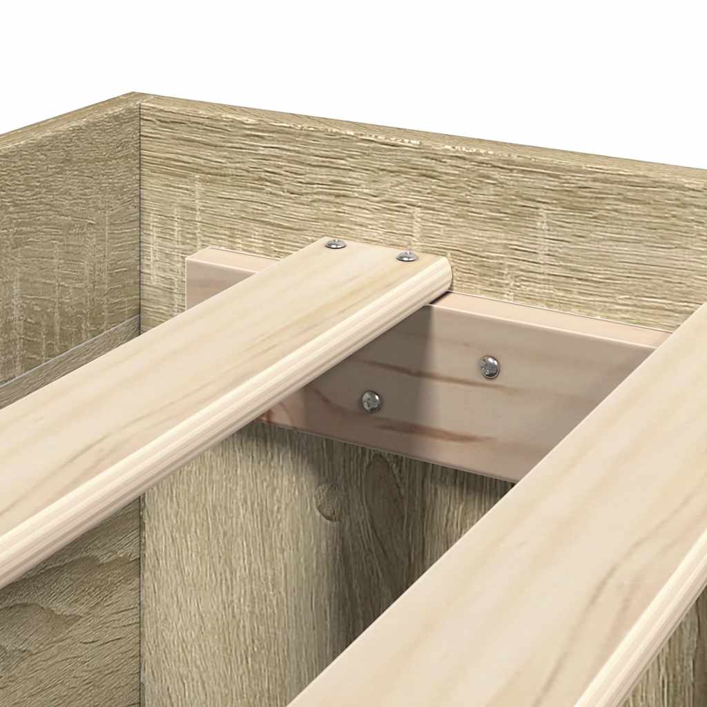 Bettgestell ohne Matratze Sonoma-Eiche 200x200 cm Holzwerkstoff