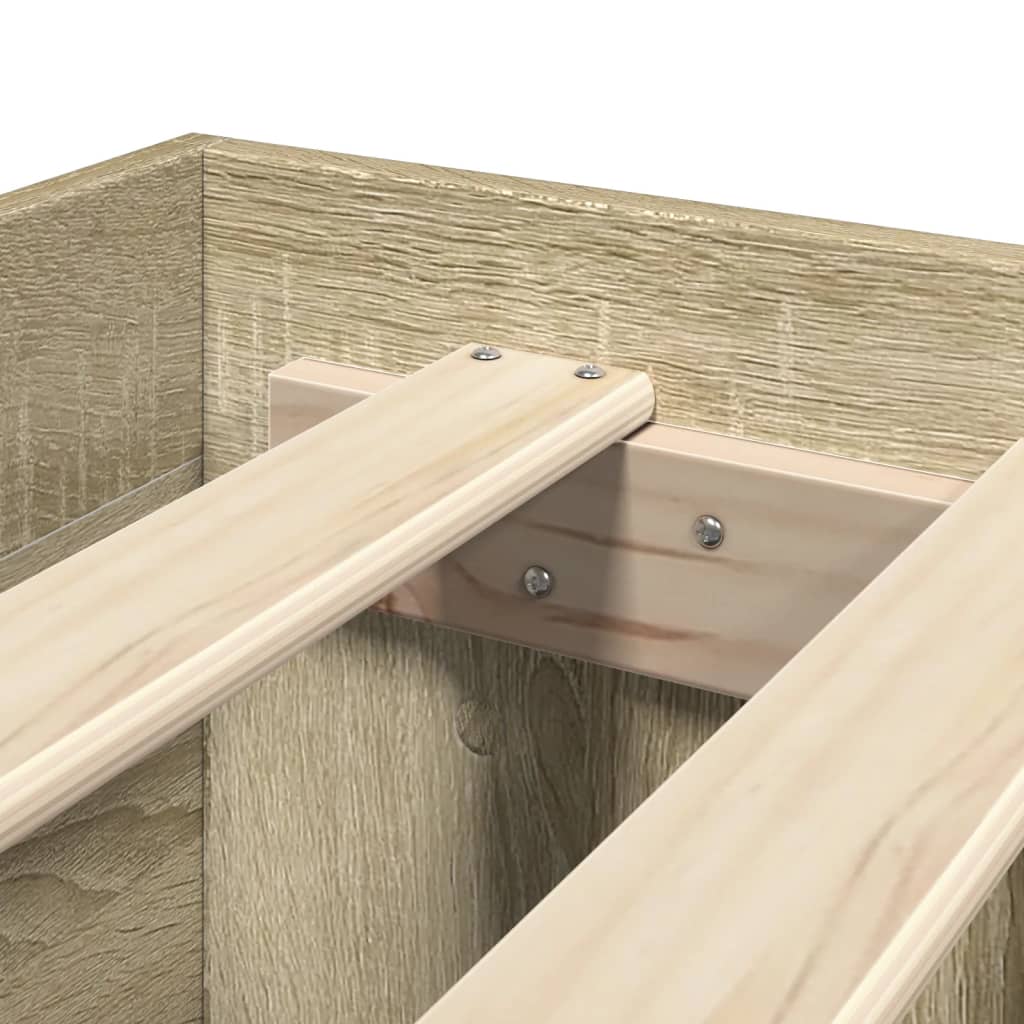 Bettgestell ohne Matratze Sonoma-Eiche 200x200 cm Holzwerkstoff