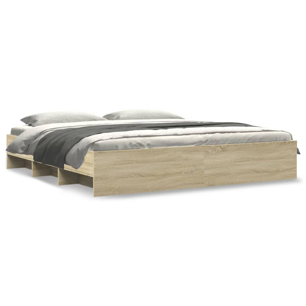 Bettgestell ohne Matratze Sonoma-Eiche 180x200 cm Holzwerkstoff