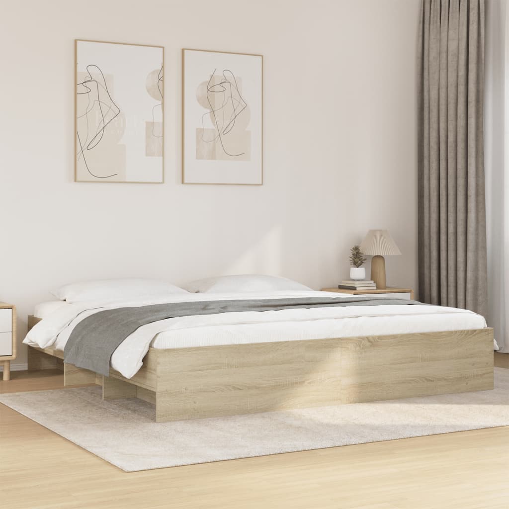 Bettgestell ohne Matratze Sonoma-Eiche 180x200 cm Holzwerkstoff