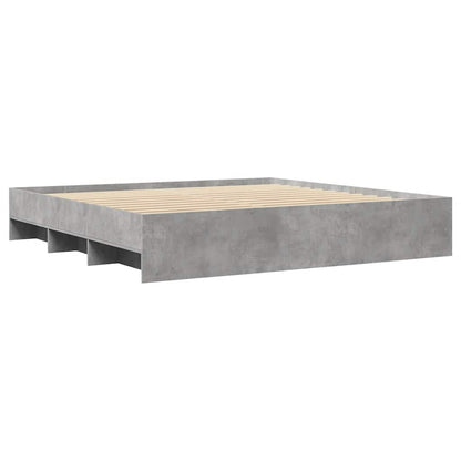 Bettgestell ohne Matratze Betongrau 180x200 cm Holzwerkstoff
