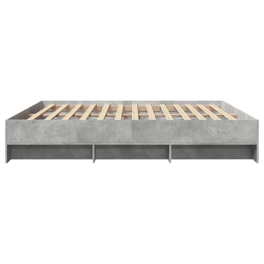Bettgestell ohne Matratze Betongrau 180x200 cm Holzwerkstoff