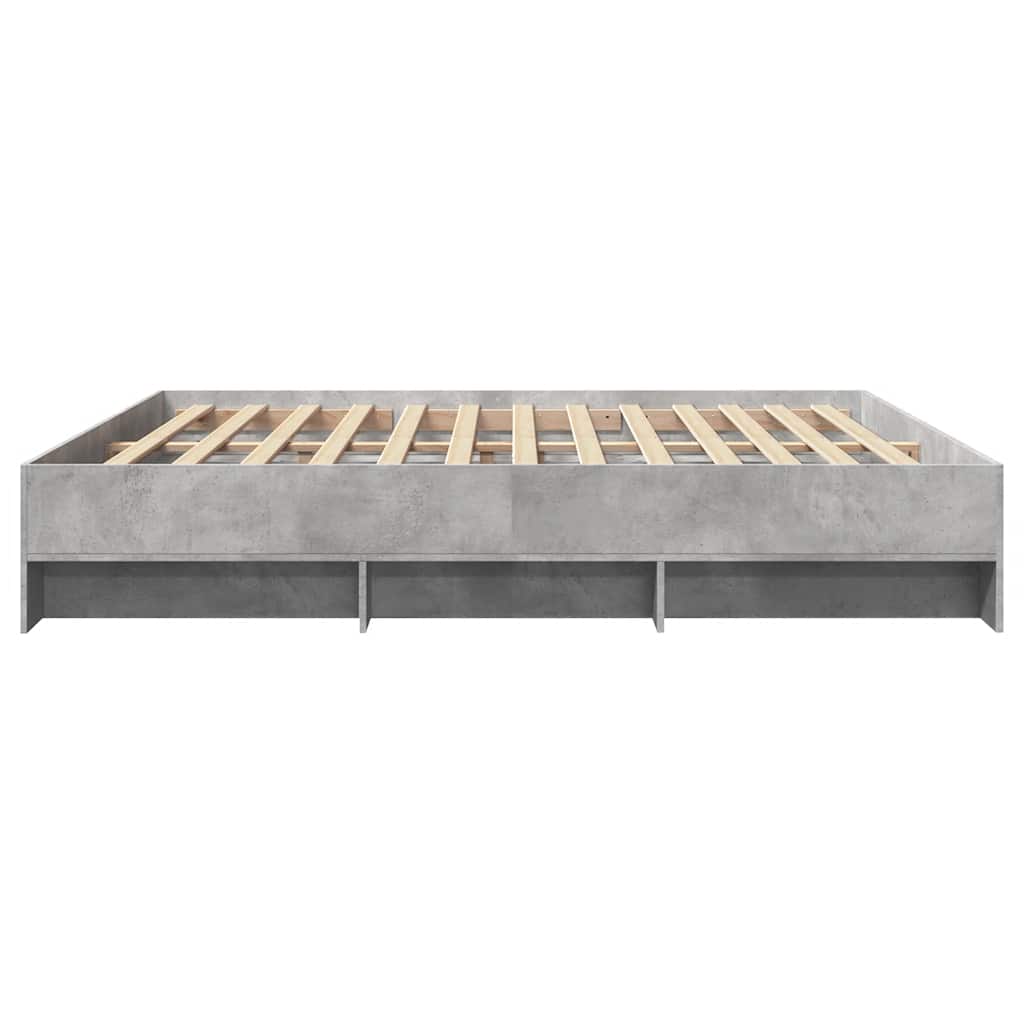 Bettgestell ohne Matratze Betongrau 180x200 cm Holzwerkstoff