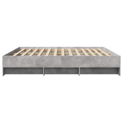 Bettgestell ohne Matratze Betongrau 180x200 cm Holzwerkstoff