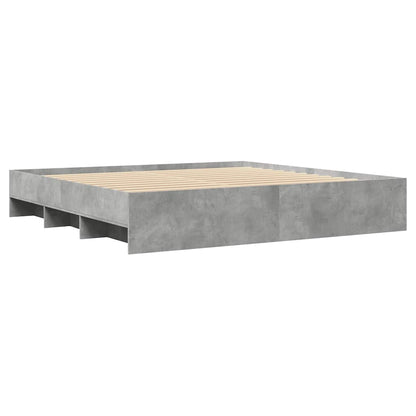Bettgestell ohne Matratze Betongrau 180x200 cm Holzwerkstoff