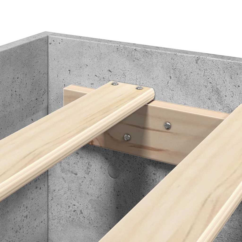 Bettgestell ohne Matratze Betongrau 180x200 cm Holzwerkstoff