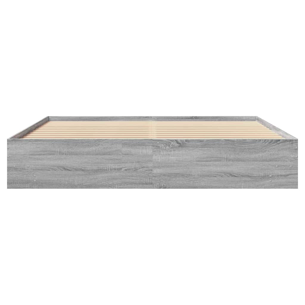 Bettgestell ohne Matratze Grau Sonoma 180x200 cm Holzwerkstoff