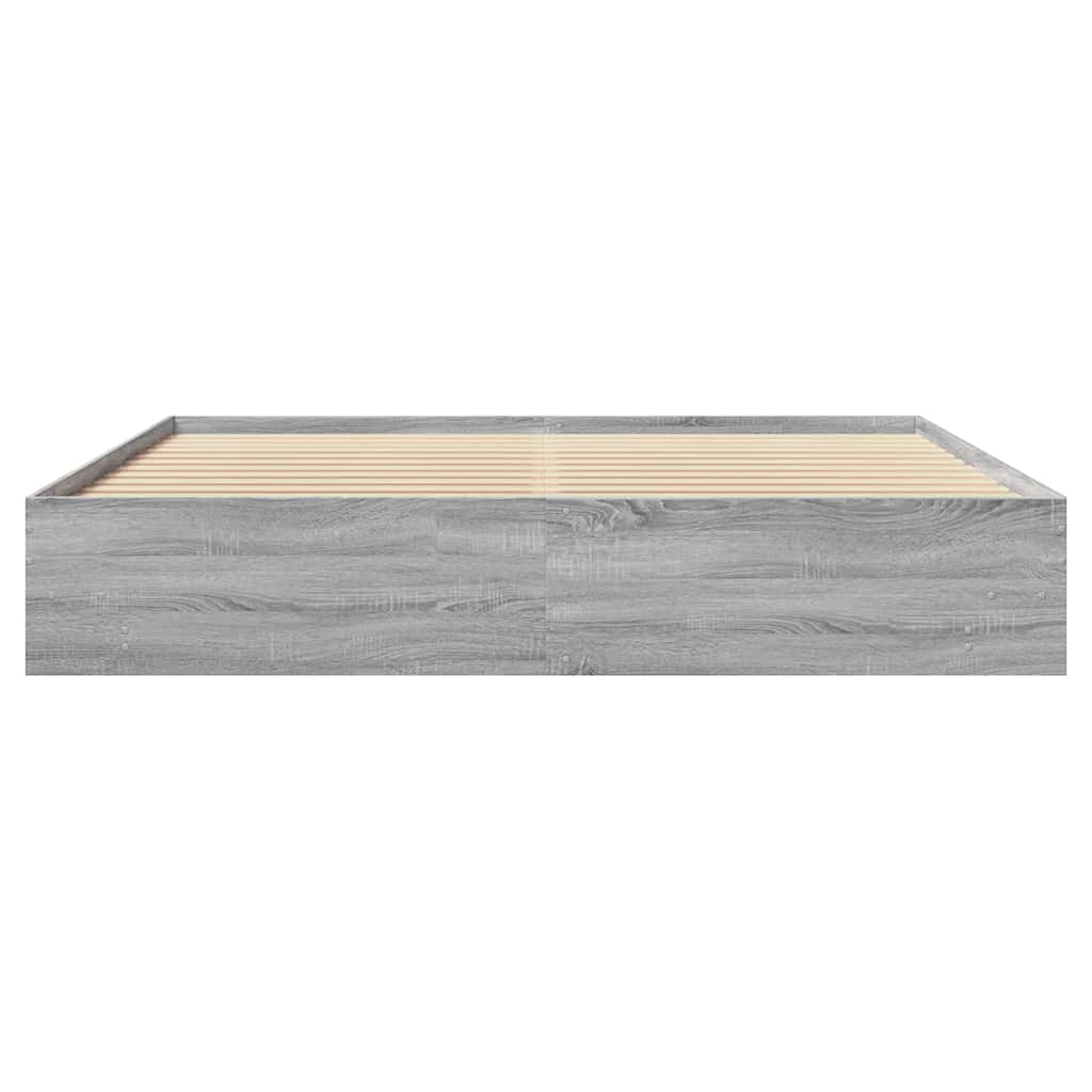 Bettgestell ohne Matratze Grau Sonoma 180x200 cm Holzwerkstoff