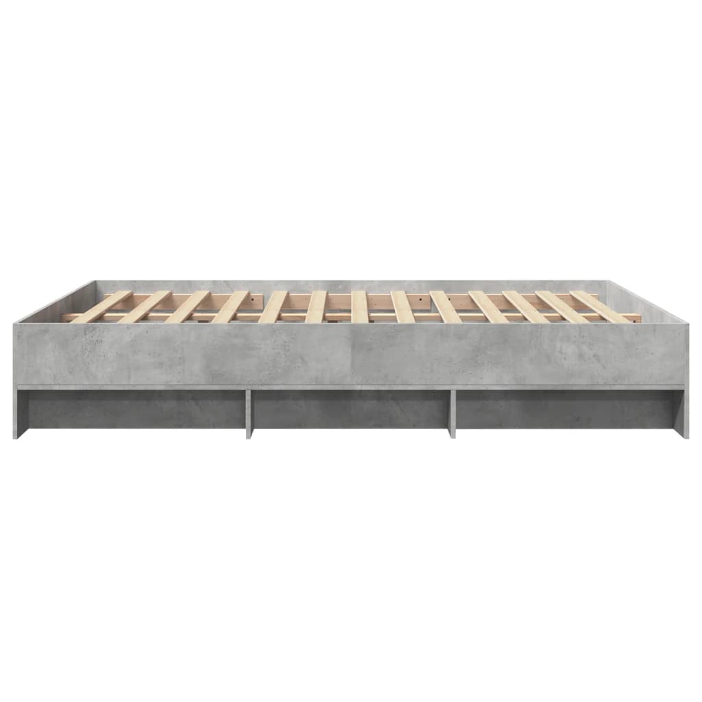 Bettgestell ohne Matratze Betongrau 160x200 cm Holzwerkstoff