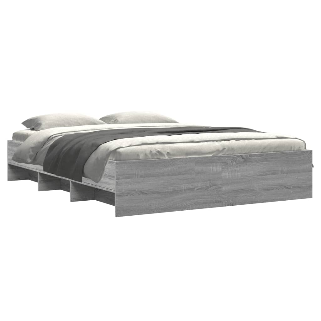 Bettgestell ohne Matratze Grau Sonoma 160x200 cm Holzwerkstoff