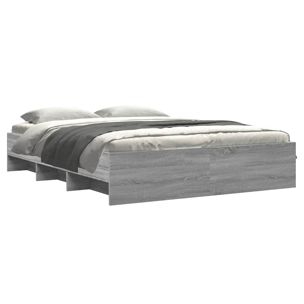 Bettgestell ohne Matratze Grau Sonoma 160x200 cm Holzwerkstoff