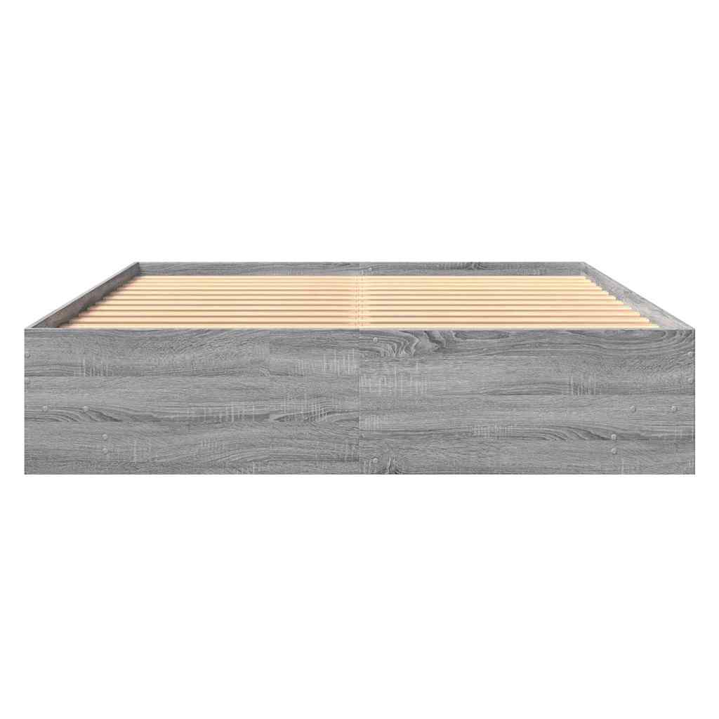 Bettgestell ohne Matratze Grau Sonoma 160x200 cm Holzwerkstoff