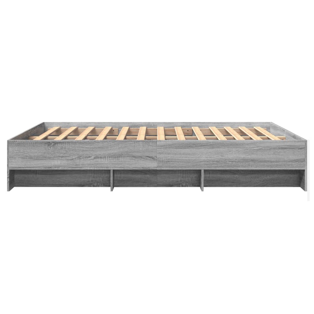 Bettgestell ohne Matratze Grau Sonoma 160x200 cm Holzwerkstoff
