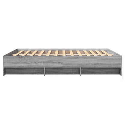 Bettgestell ohne Matratze Grau Sonoma 160x200 cm Holzwerkstoff