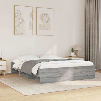 Bettgestell ohne Matratze Grau Sonoma 160x200 cm Holzwerkstoff