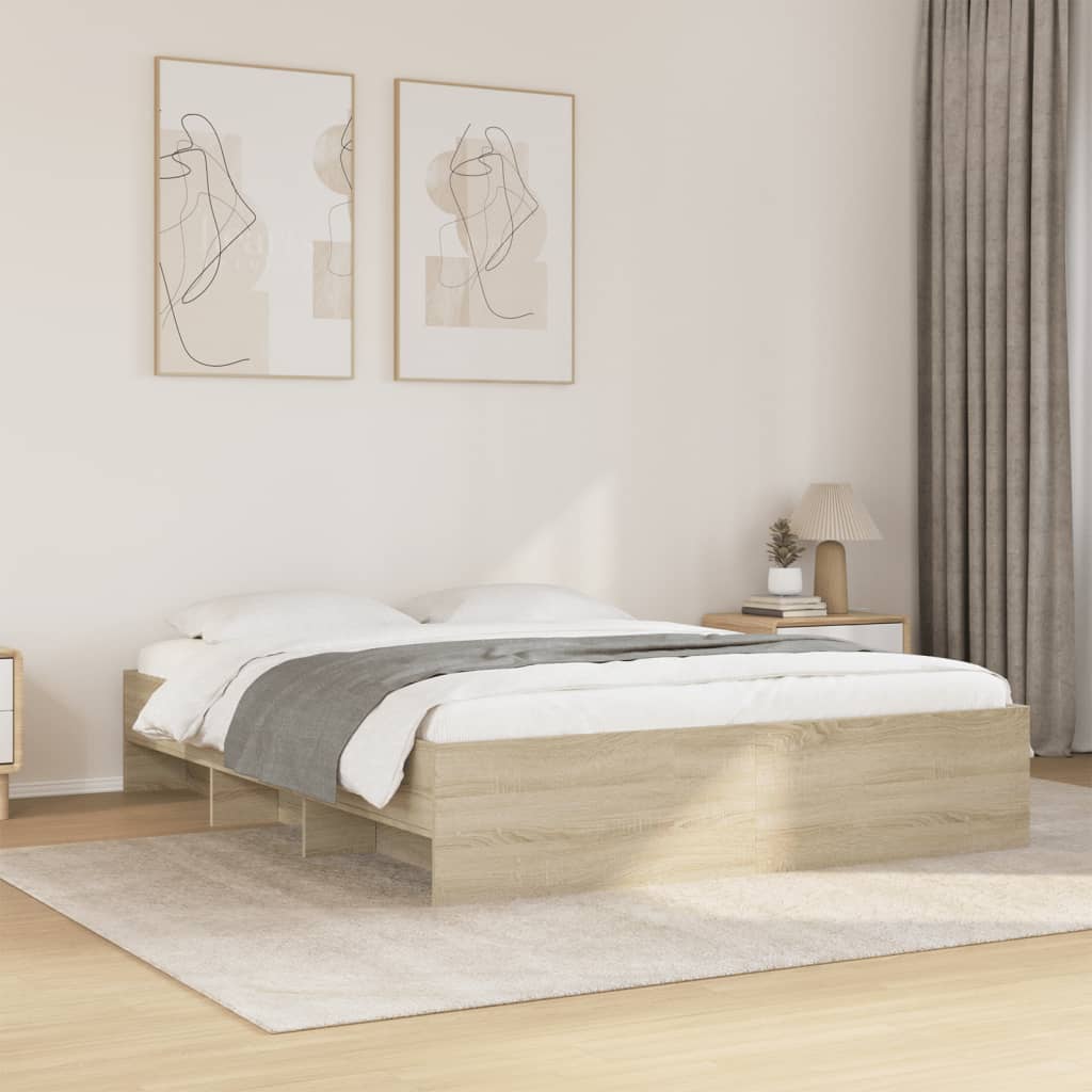 Bettgestell ohne Matratze Sonoma-Eiche 150x200 cm Holzwerkstoff