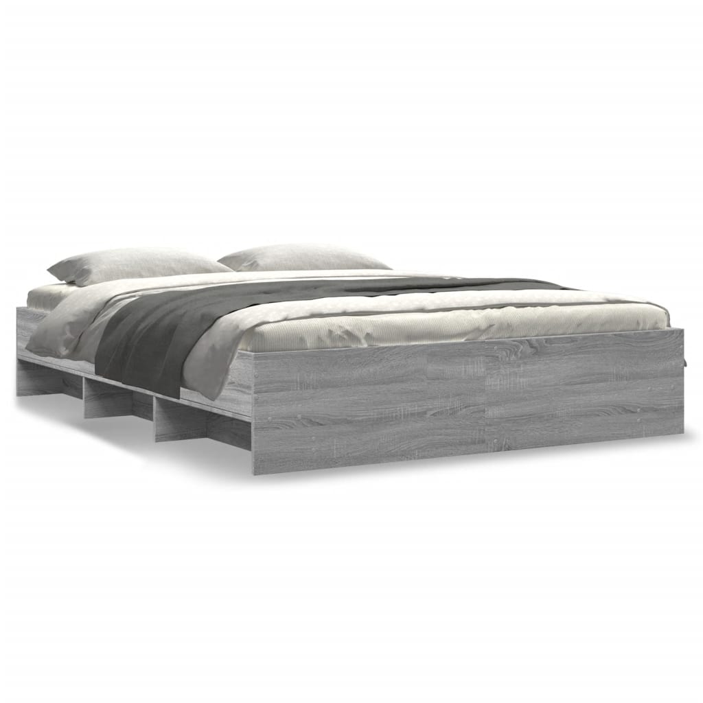 Bed frame Grey Sonoma 150x200 cm wood material