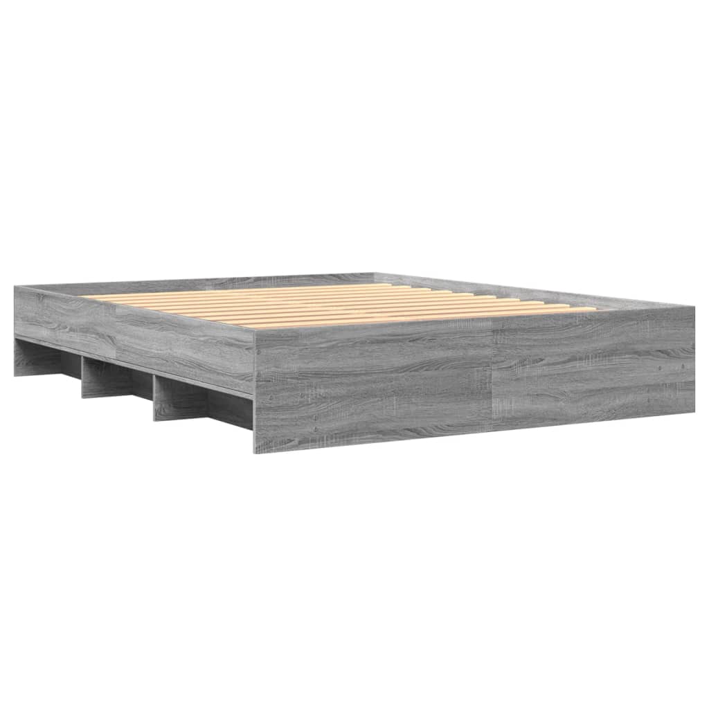 Bed frame Grey Sonoma 150x200 cm wood material