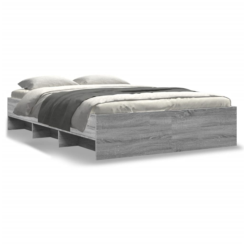 Bed frame Grey Sonoma 140x200 cm wood material