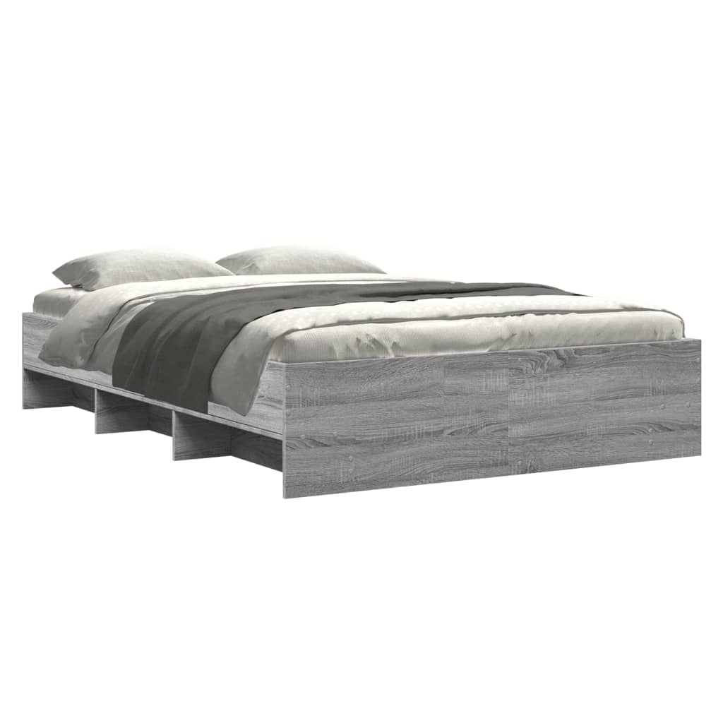 Bed frame Grey Sonoma 140x200 cm wood material