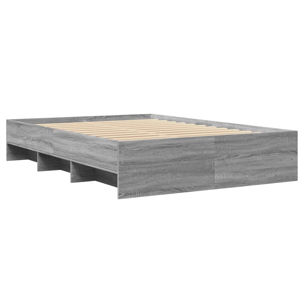 Bed frame Grey Sonoma 140x200 cm wood material