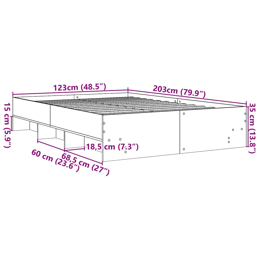 Bettgestell Weiß 120x200 cm Holzwerkstoff