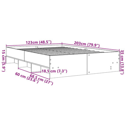 Bettgestell Grau Sonoma 120x200 cm Holzwerkstoff