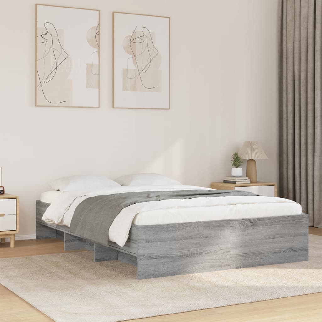 Bed frame Grey Sonoma 120x200 cm wood material