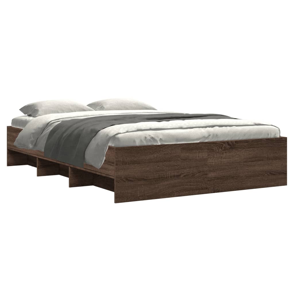 Bettgestell ohne Matratze Braun Eiche 120x200 cm Holzwerkstoff