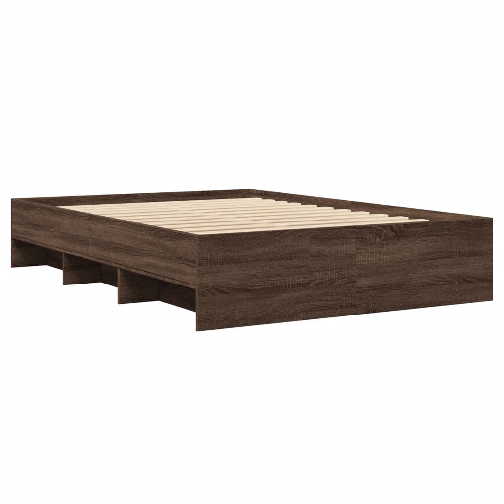 Bettgestell ohne Matratze Braun Eiche 120x200 cm Holzwerkstoff