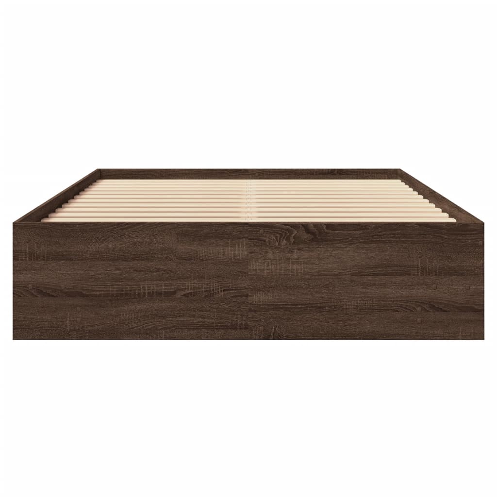 Bettgestell ohne Matratze Braun Eiche 120x200 cm Holzwerkstoff
