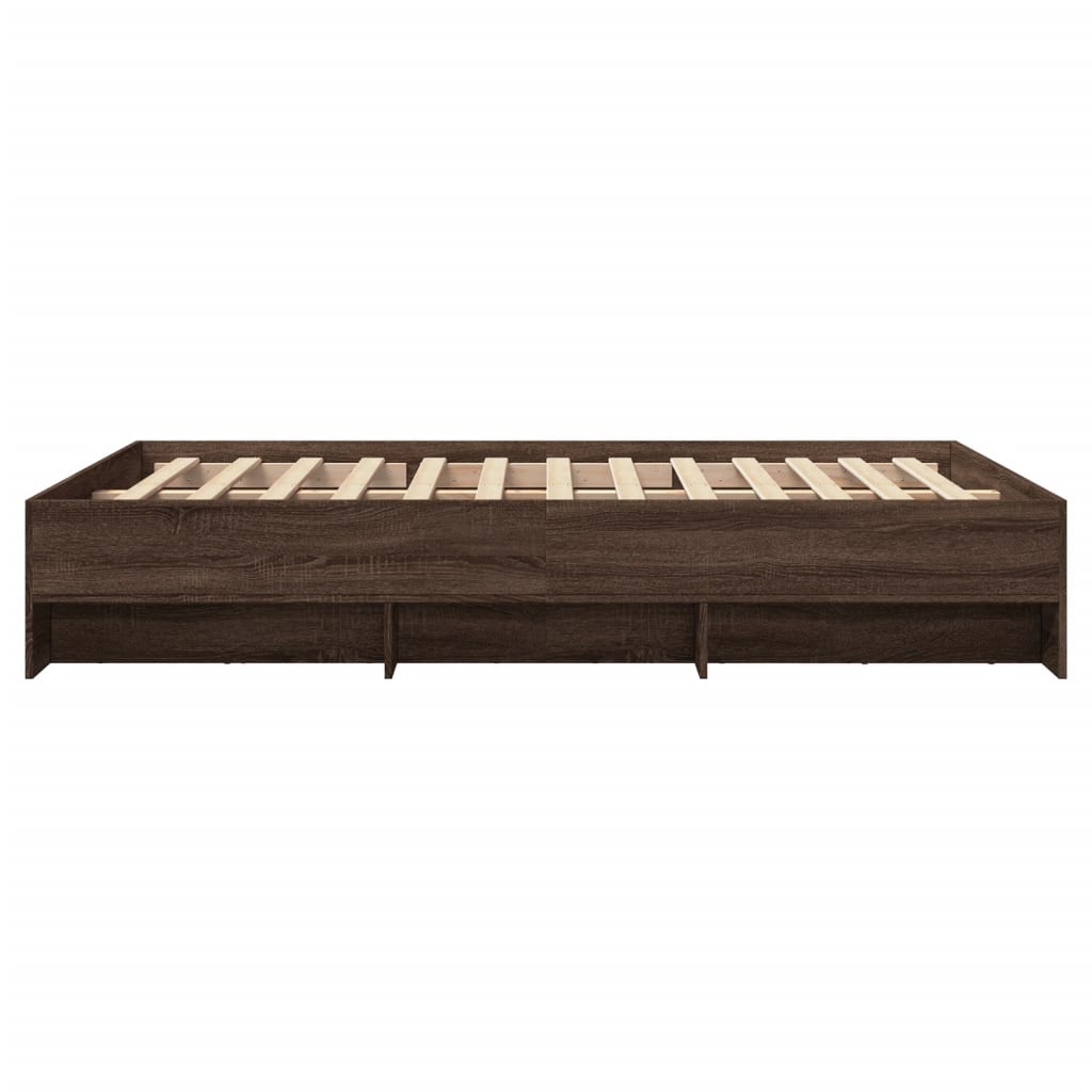 Bettgestell ohne Matratze Braun Eiche 120x200 cm Holzwerkstoff