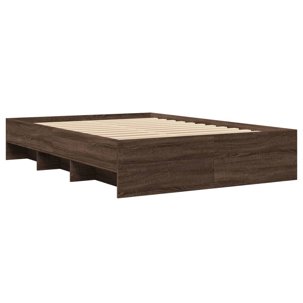 Bettgestell ohne Matratze Braun Eiche 120x200 cm Holzwerkstoff