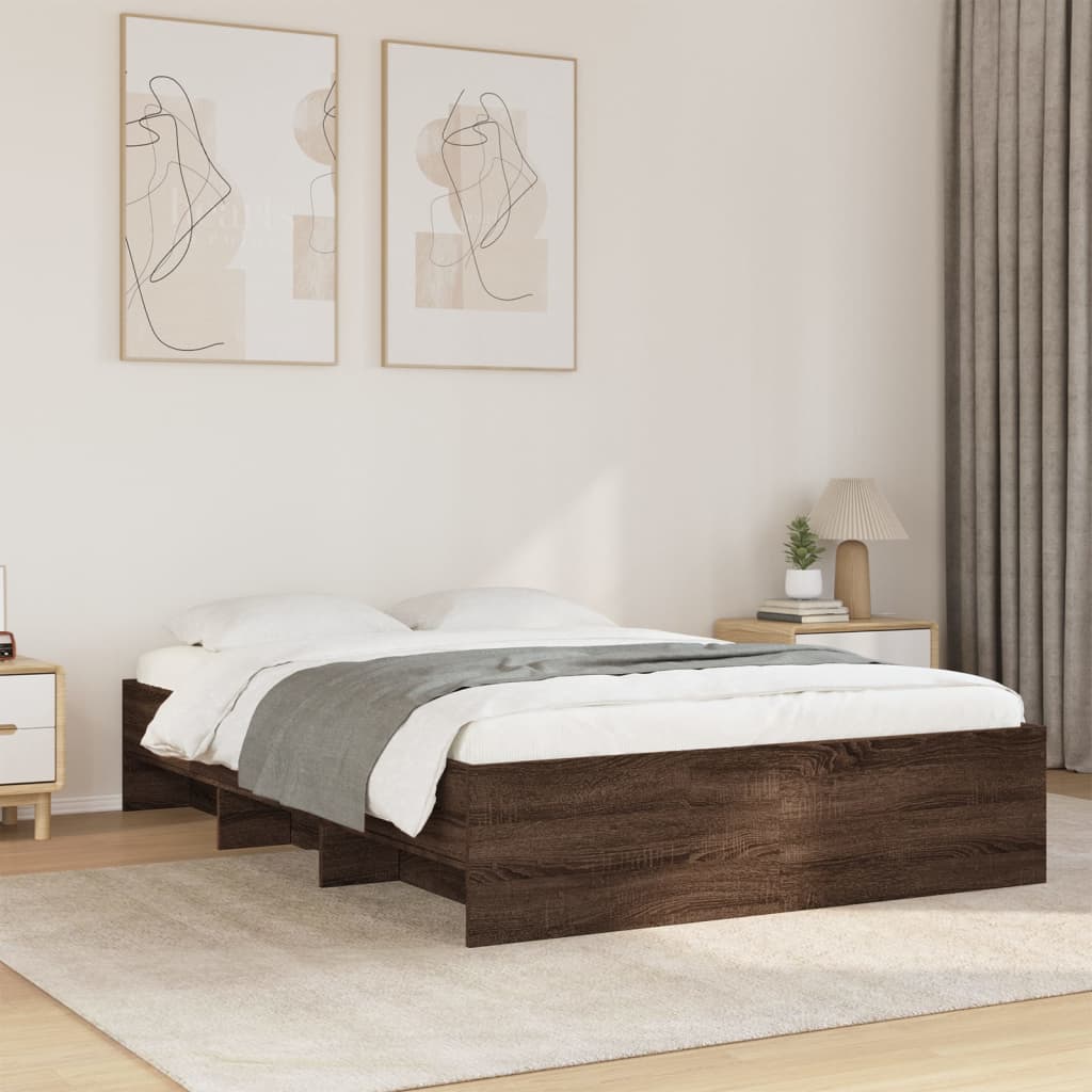 Bettgestell ohne Matratze Braun Eiche 120x200 cm Holzwerkstoff
