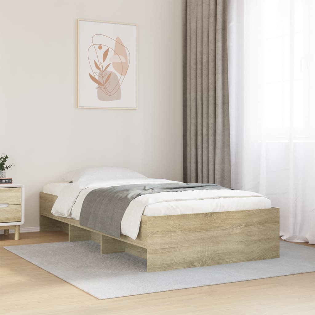 Bettgestell ohne Matratze Sonoma-Eiche 100x200 cm Holzwerkstoff