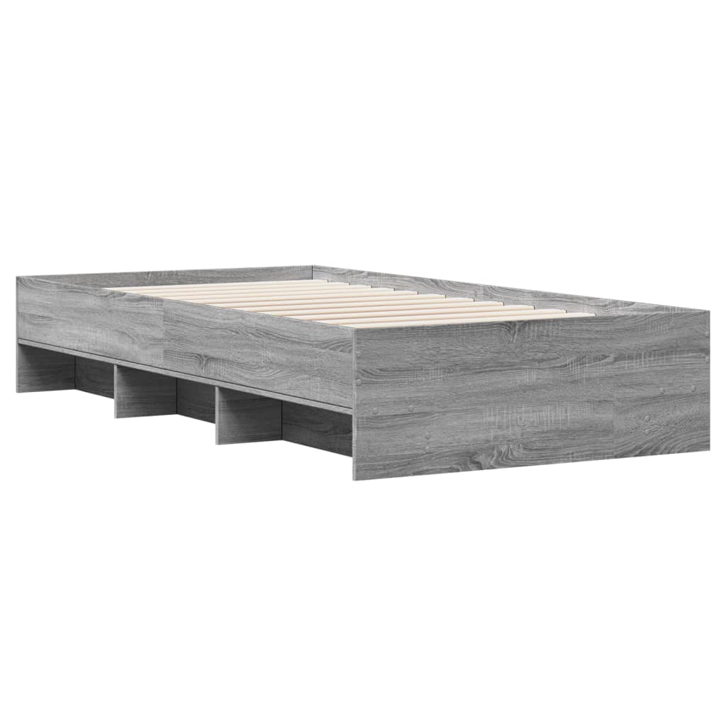 Bettgestell Grau Sonoma 100x200 cm Holzwerkstoff