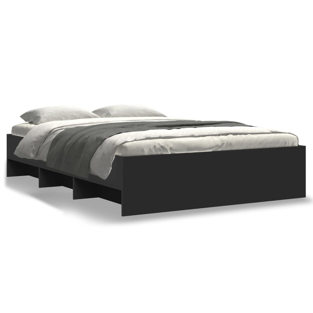 Bettgestell Schwarz 140x190 cm Holzwerkstoff