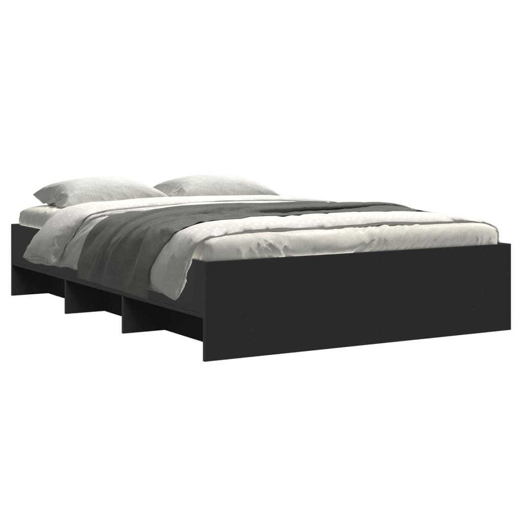 Bettgestell Schwarz 140x190 cm Holzwerkstoff