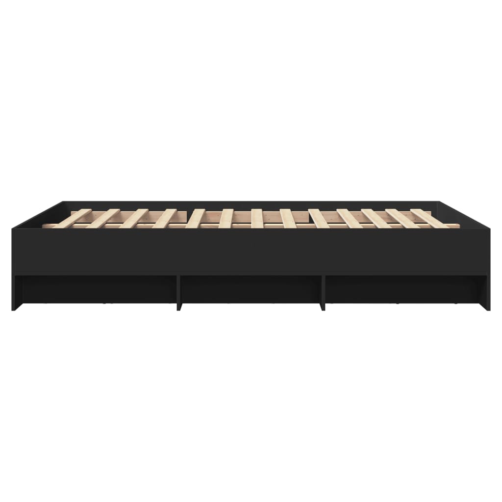 Bettgestell Schwarz 140x190 cm Holzwerkstoff