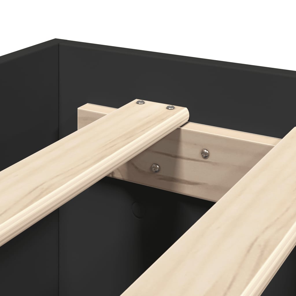 Bettgestell Schwarz 140x190 cm Holzwerkstoff