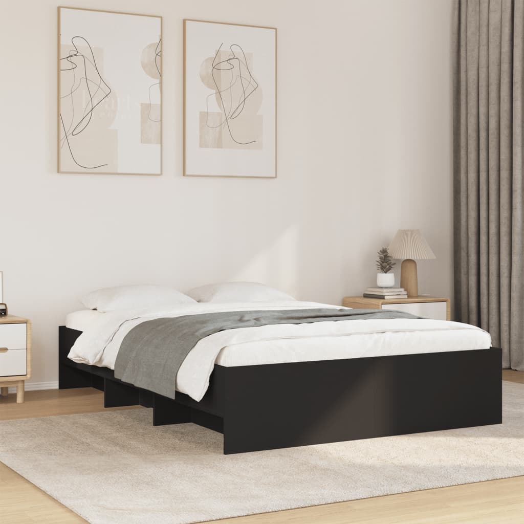 Bettgestell Schwarz 140x190 cm Holzwerkstoff