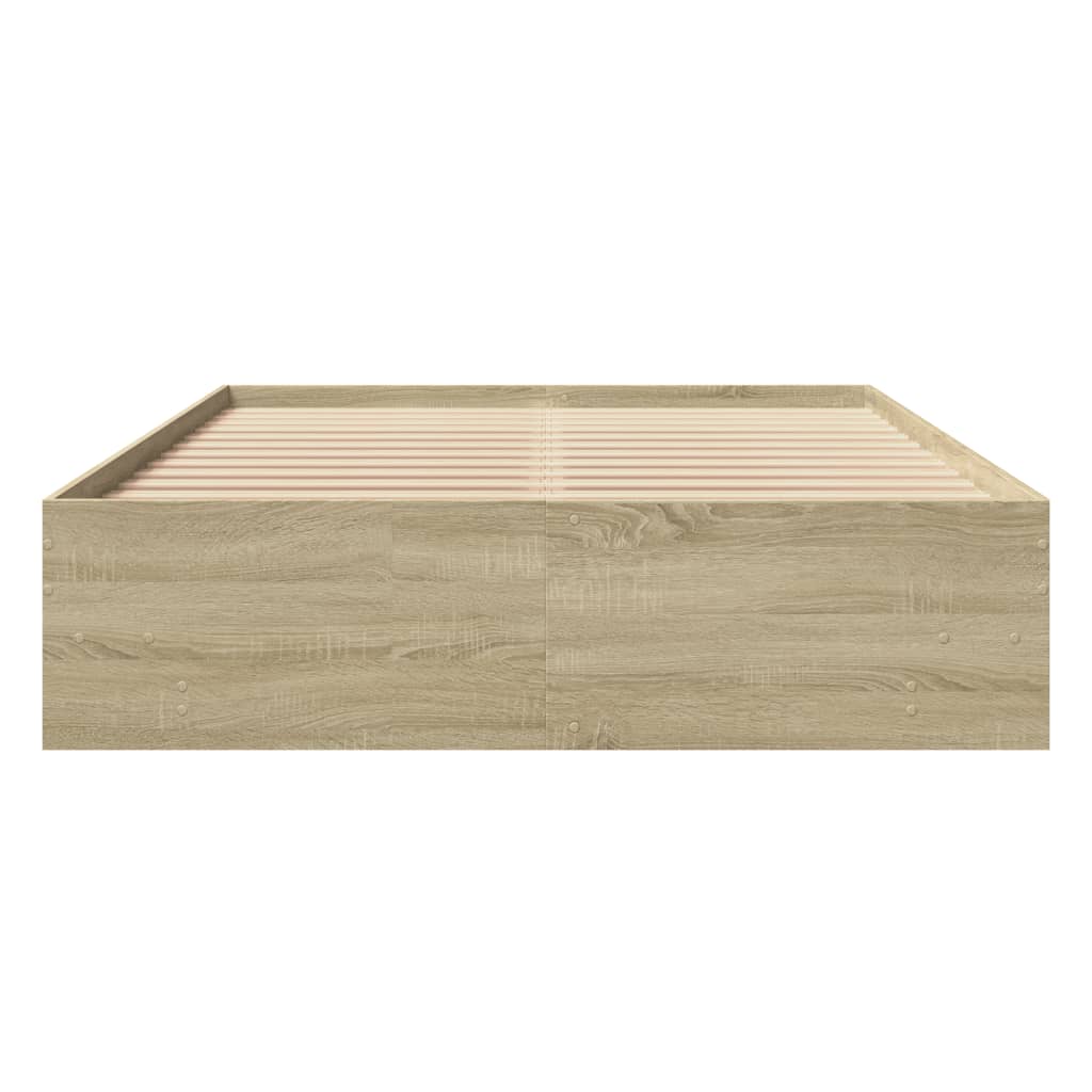 Bettgestell ohne Matratze Sonoma-Eiche 140x190 cm Holzwerkstoff