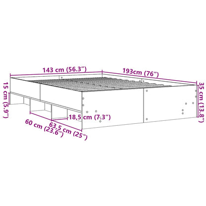 Bettgestell ohne Matratze Sonoma-Eiche 140x190 cm Holzwerkstoff
