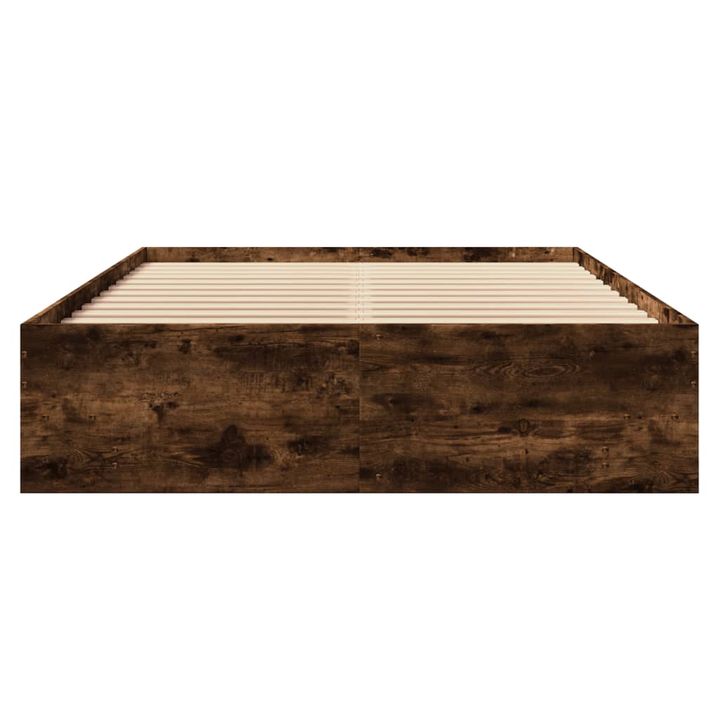 Bettgestell ohne Matratze Räuchereiche 140x190 cm Holzwerkstoff