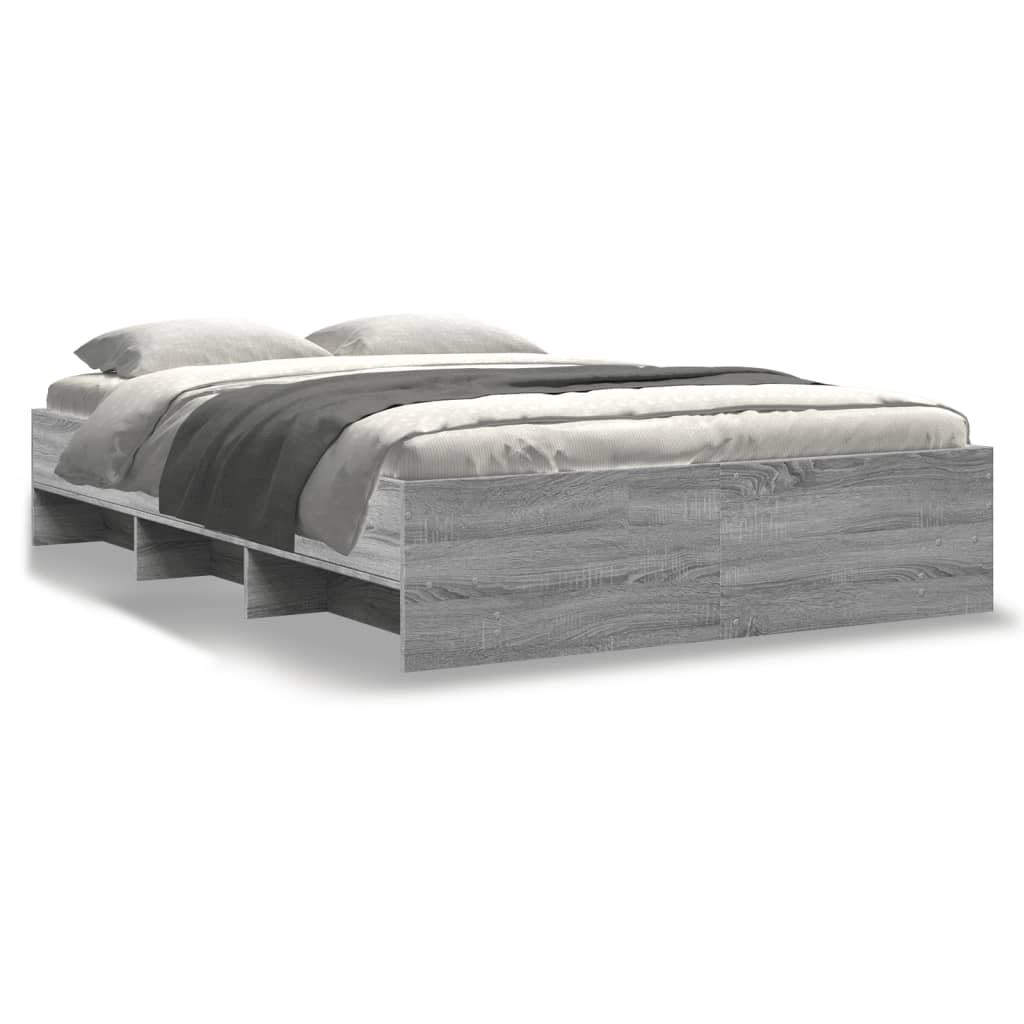 Bed frame Grey Sonoma 140x190 cm wood material